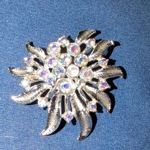 Dazzling Silver Crystal Brooch